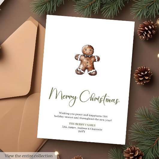 Aardse Script Lettertype Waterverf Kerst Groet Feestdagenkaart