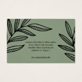 Aardse Sieraden Armband Displaykaart Visitekaartje (Achterkant)