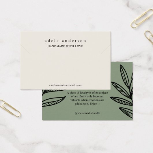 Aardse Sieraden Armband Displaykaart Visitekaartje (Kantoor)