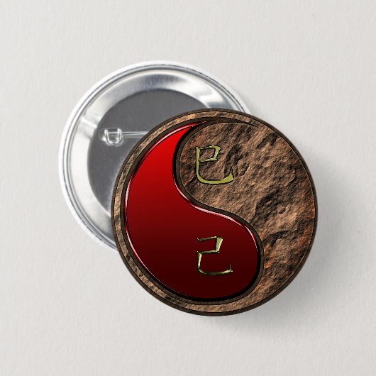 Aardse slang ronde button 5,7 cm (Voorkant /achterkant)