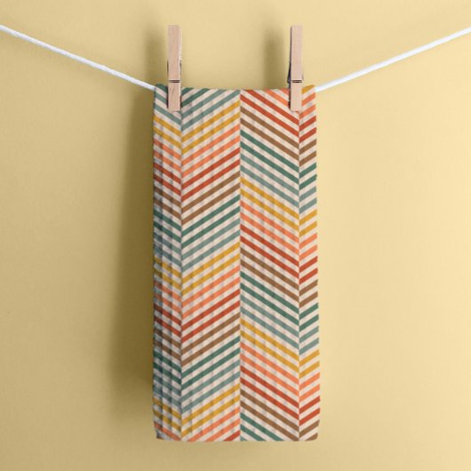 Aardse sportieve Chevron Theedoek