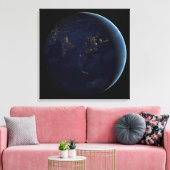 Aardse stad licht 's nachts op Azië en Australië Canvas Afdruk (Insitu (Woonkamer))