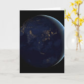 Aardse stad licht 's nachts op Azië en Australië Kaart (Gele Bloem)