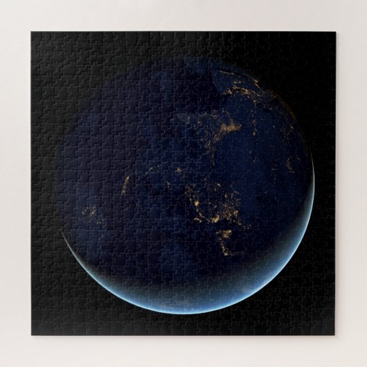 Aardse stad licht 's nachts op Azië en Australië Legpuzzel (Horizontaal)