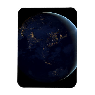 Aardse stad licht 's nachts op Azië en Australië Magneet