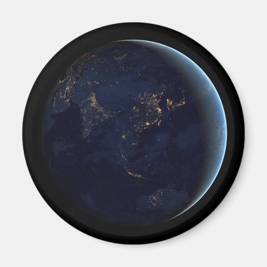 Aardse stad licht 's nachts op Azië en Australië Magneet (Voorkant)