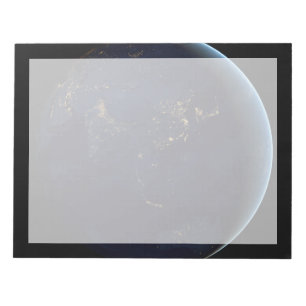 Aardse stad licht 's nachts op Azië en Australië Notitieblok