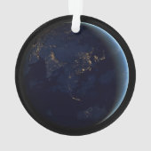 Aardse stad licht 's nachts op Azië en Australië Ornament (achterkant)