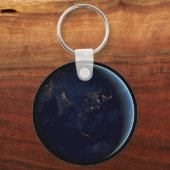 Aardse stad licht 's nachts op Azië en Australië Sleutelhanger (Achterkant)