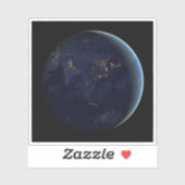 Aardse stad licht 's nachts op Azië en Australië Sticker (Vel)