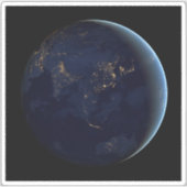 Aardse stad licht 's nachts op Azië en Australië Sticker (Voorkant)