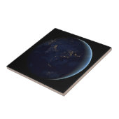 Aardse stad licht 's nachts op Azië en Australië Tegeltje (Zijkant)