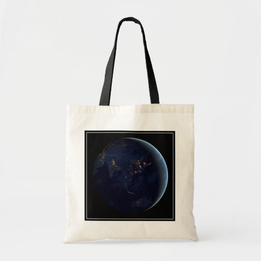 Aardse stad licht 's nachts op Azië en Australië Tote Bag (Voorkant)