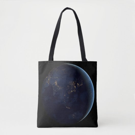 Aardse stad licht 's nachts op Azië en Australië Tote Bag (Voorkant)