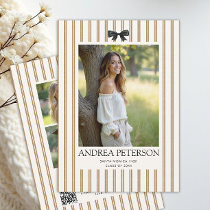 Aardse Strepen Boog Afstudeerfoto Collage QR Aankondiging