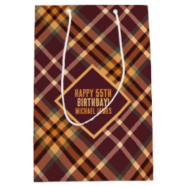 Aardse Tartan Plaids Speciale Dag Verjaardag Medium Cadeauzakje
