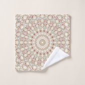 Aardse taupe en roest mandala patroon bad handdoek (Wasdoekje)