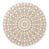 Aardse taupe en roest mandala patroon keramische knop (Voorkant)