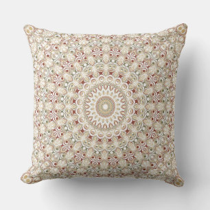 Aardse taupe en roest mandala patroon kussen