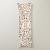 Aardse taupe en roest mandala patroon lichaamskussen (Achterkant (Verticaal))