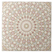 Aardse taupe en roest mandala patroon tegeltje (Voorkant)