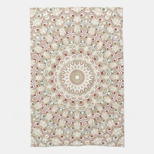 Aardse Taupe en Roest Mandala Patroon Theedoek