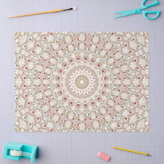 Aardse taupe en roest mandala patroon tissuepapier (Craft)