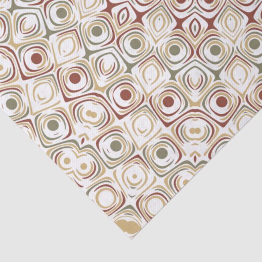 Aardse taupe en roest mandala patroon tissuepapier (Detail)