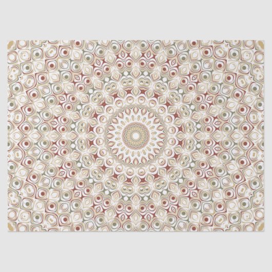 Aardse taupe en roest mandala patroon tissuepapier (Voorkant)