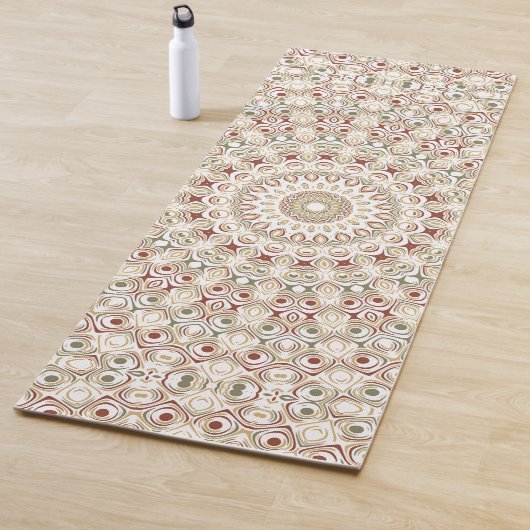 Aardse taupe en roest mandala patroon yogamat (In situ)