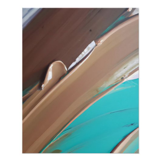 Aardse Teal en Klei Abstracte Textuur Perfect Poster (Voorkant)
