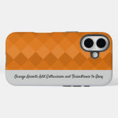 Aardse Tegel Patroon Sinaasappel & Grijs Tagline Case-Mate iPhone Case (Achterkant (horizontaal))