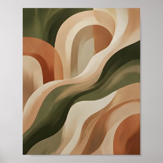 Aardse Terracotta Abstracte Wandkunst Galerij Post Poster (Voorkant)