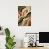 Aardse Terracotta Abstracte Wandkunst Galerij Post Poster (Thuiskantoor)