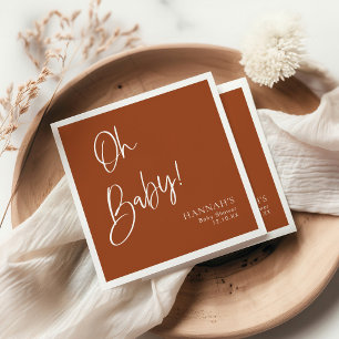 Aardse Terracotta Boheemse Baby shower Servet