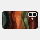 Aardse Terracotta en Bosgroene Abstracte Case-Mate iPhone Case (Achterkant (horizontaal))