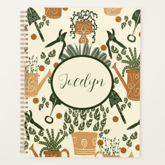 Aardse terracotta en groen Plant: Garden Lover's Planner (Voorkant)