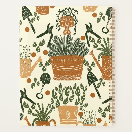 Aardse terracotta en groen Plant: Garden Lover's Planner (Achterkant)