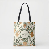 Aardse terracotta en groen Plant: Garden Lover's Tote Bag (Voorkant)