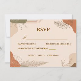 Aardse Terracotta en Saliegroen Boho RSVP Kaart