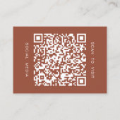 Aardse Terracotta Minimaal QR Code Professioneel  Visitekaartje (Achterkant)