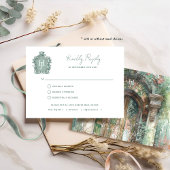 Aardse tijdloze bruiloft met / zonder maaltijd RSV RSVP Kaartje