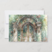 Aardse tijdloze bruiloft met / zonder maaltijd RSV RSVP Kaartje (Achterkant)