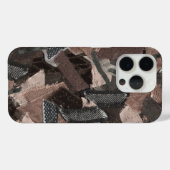 Aardse tinten abstract rustiek lint geweven Case-Mate iPhone case (Achterkant (horizontaal))