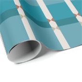 Aardse tinten Blauw Bruin Grijs Elegante Geometris Cadeaupapier (Rol Hoek)