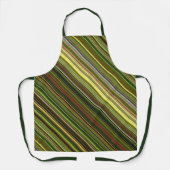 Aardse tinten groen, geel en bruin streep schort (Voorkant)
