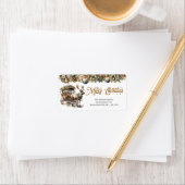 Aardse tinten groen goud Rendier en koets Etiket (Insitu)