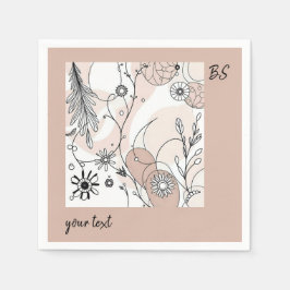 Aardse tinten minimalistische Boho kunst Servet