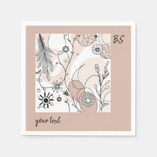 Aardse tinten minimalistische Boho kunst Servet (Voorkant)