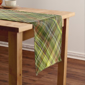 Aardse tinten Rust en Olive Plaid Korte Tafelloper (Voorbeeld)